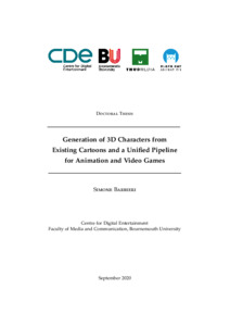 Bournemouth University Research Online [BURO] - Generation of 3D characters  from existing cartoons and a unified pipeline for animation and video games.