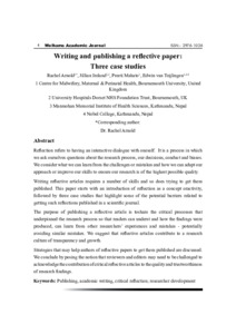 Bournemouth University Research Online [BURO] - Writing and publishing a reflective  paper: Three case studies.