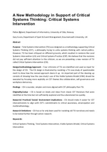 Bournemouth University Research Online [BURO] - A new methodology in ...
